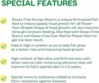 Humpy Head ( Original)100 Gm|Food For Flower Horn Fish|Increase Head Growth & Shape - 100 Gm