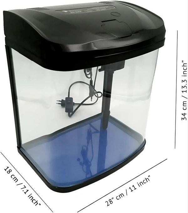 RS 300A Premium Glass Aquarium with LED Lighting and Top Filter - RS-300A 20L