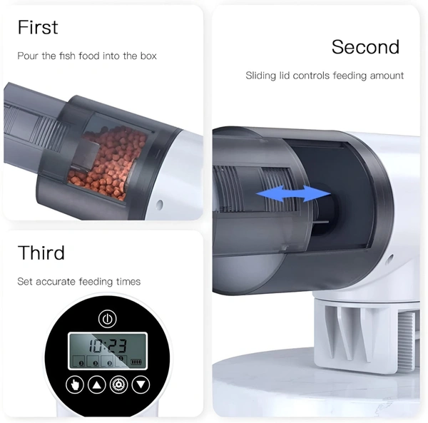 Digital Automatic Fish Feeder With LCD Display| Food Dispenser| Fixed Time Wise Fish Feeder