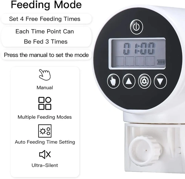 Digital Automatic Fish Feeder With LCD Display| Food Dispenser| Fixed Time Wise Fish Feeder