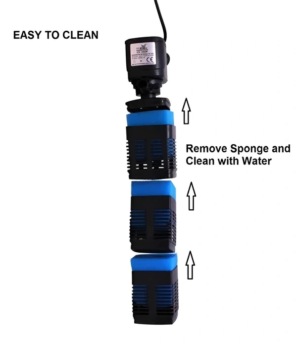 Venus Aqua VS-3800F With 3-Stage Filter Chamber | High Performance Aquarium Internal Filter – 40W, 2800 L/H - VS-3800F/3-Stage