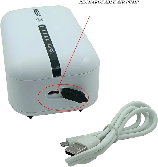 SOBO SB-418 AC/DC Aquarium Air Pump with Rechargeable Battery – 3L/Min Output, Ultra-Quiet, Portable with Air Stone, Tube & Check Valve - SB-418/1 Nozzle