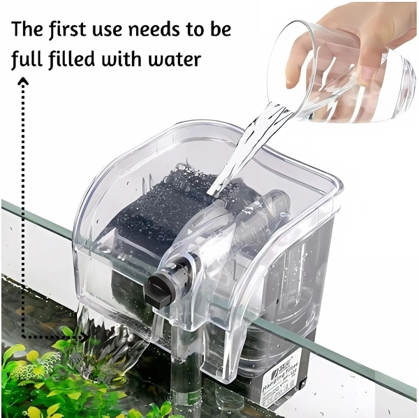 RS-800A Hang-On Aquarium Filter – 2.5W Silent 3-Stage Filtration | 280L/H with Surface Skimmer & Flow Control - 2.5W, RS 800A