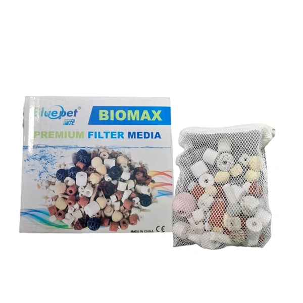 Blue Pet Aquarium Filter Media | Blue Pet Biomax Premium – High-Efficiency Biological Filtration for Crystal Clear Water - 400 Gm