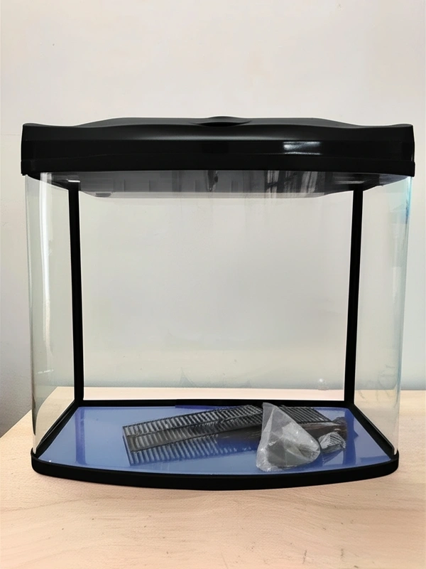 RS 480A 55L Curved Glass Aquarium with 6W LED Light & Built-in Top Filter – Stylish Fish Tank for Home & Office - 55 Litre, RS 480A