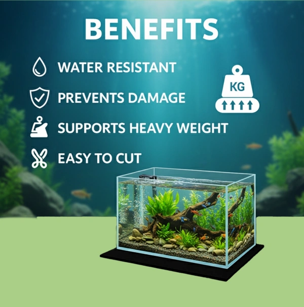 Premium Anti-Slip Aquarium Base Mat for Fish Tanks | 2 Feet Height | Shock-Absorbing, Waterproof & Vibration-Proof Pad - 2 Feet Height - Running Feet(Length)
