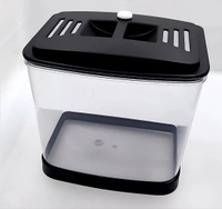 Single Betta House For Betta/Fighter Fish|ACRYLIC|With LED Light - 7.5 ML, Black