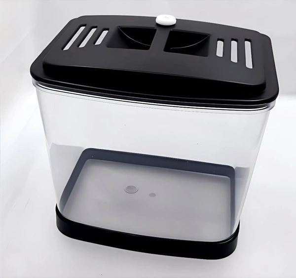 Single Betta House For Betta/Fighter Fish|ACRYLIC|With LED Light - 7.5 ML, Black