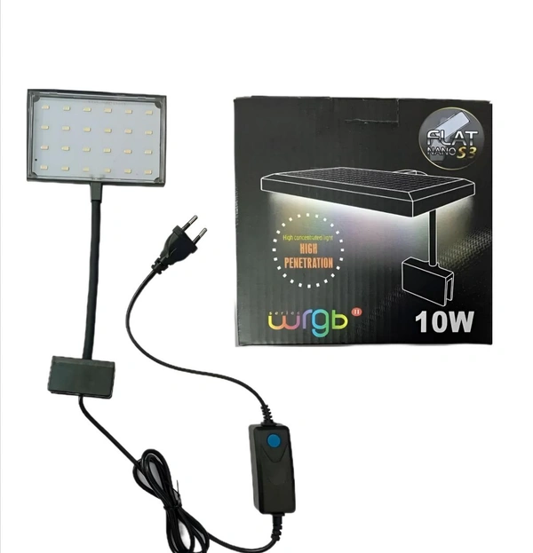 Blue Pet Aquarium & Terrarium LED Light 10W | Blue Pet Flat Nano S3 WRGB  – Full Spectrum High Penetration Plant Growth Lamp - 10 Watt
