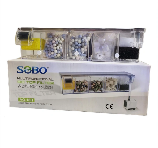 SOBO Aquarium Top Filter – SOBO Multifunctional Bio Top Filter AQ 18H for Efficient Water Filtration - AQ 18H