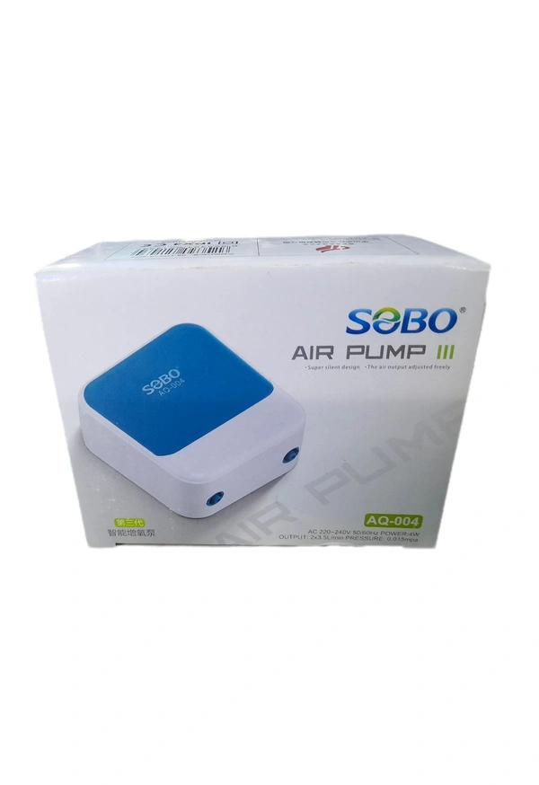 SOBO AQ 004 Aquarium Air Pump – Silent & Efficient Oxygen Pump for Fish Tanks - AQ 004