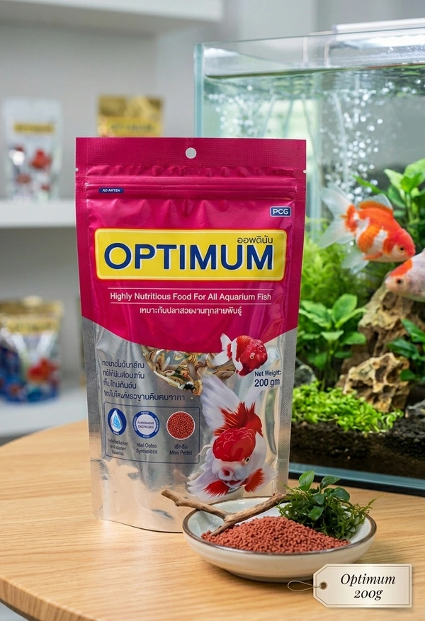 PCG Optimum Optimum Fish Food 200gm – Premium Mini Pellet Feed for All Aquarium Fish - 200GM