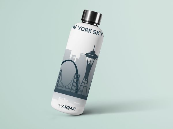 ARIMA 980ml Arima UV & 3D Printed - Newyork on Bridge - White - WHITE, https://youtu.be/Dgdem09WjXg, 0.32