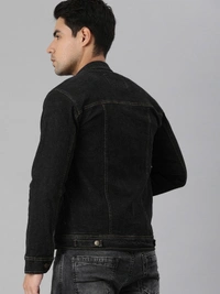 VOXATI Full Sleeve Solid Men Denim Jacket - XL, Black