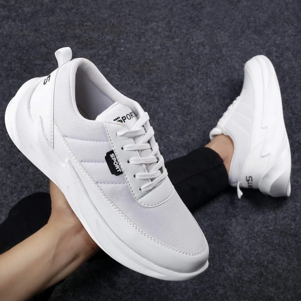 Kraasa Shark-41 Sneakers For Men - 7, White