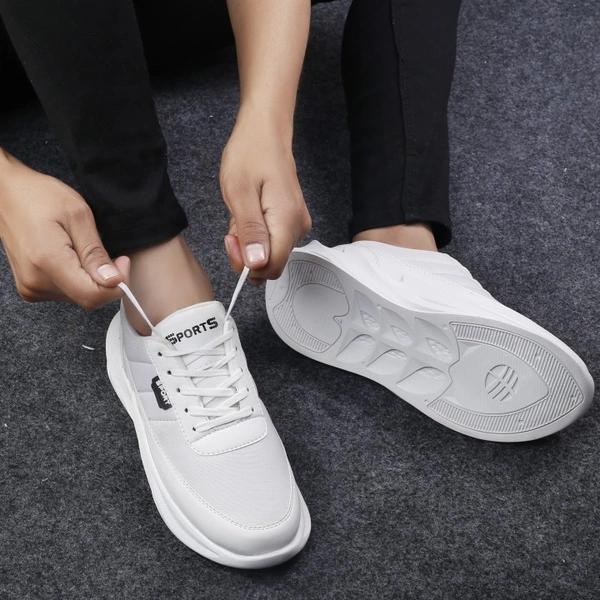 Kraasa Shark-41 Sneakers For Men - 7, White