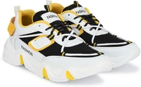 RODDICK SHOES Fashion Outdoor Canvas Casual Light Weight Lace-up Evening Walk Running Shoes For Men Sneakers For Men - 8, White & Yellow