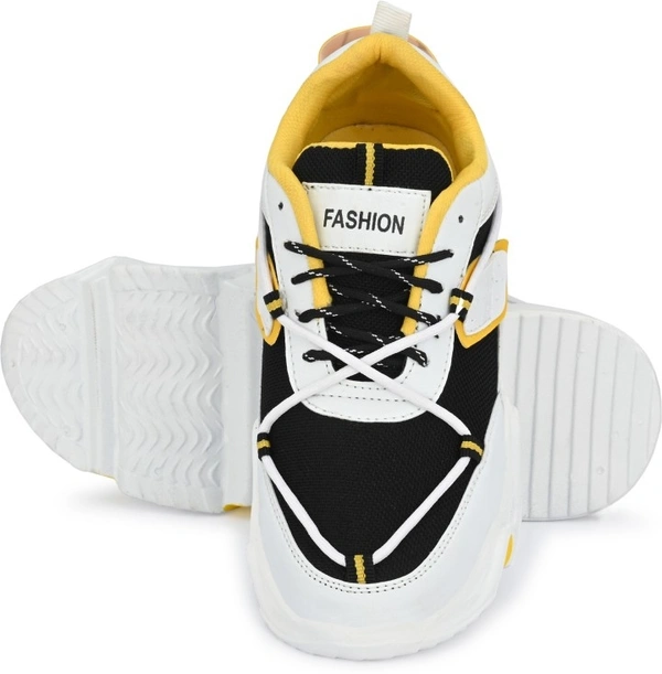 RODDICK SHOES Fashion Outdoor Canvas Casual Light Weight Lace-up Evening Walk Running Shoes For Men Sneakers For Men - 8, White & Yellow