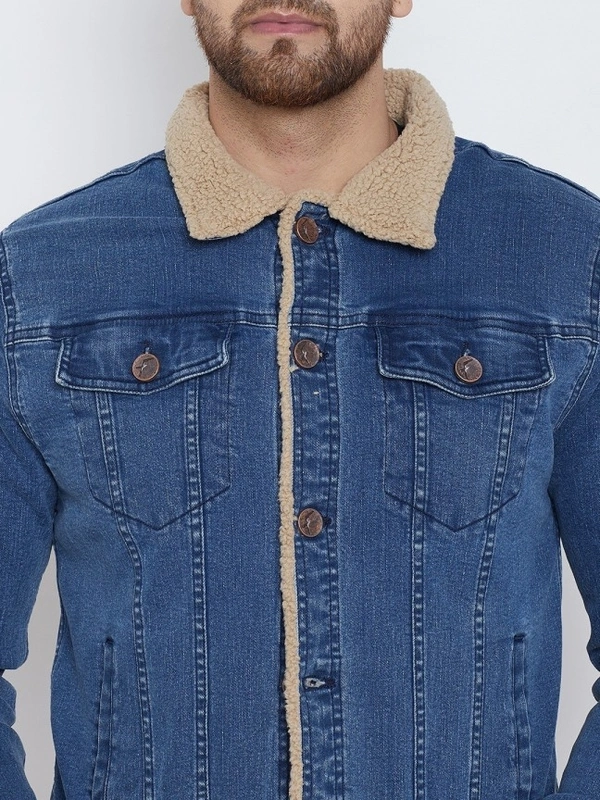 FUGAZEE Full Sleeve Solid Men Jacket - S, Blue