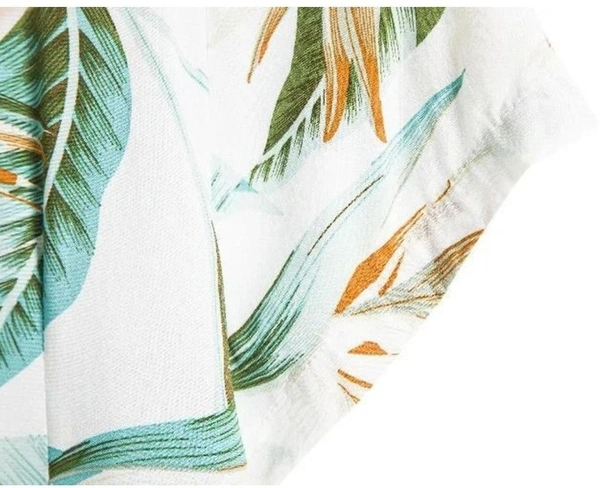Men Printed Casual White Shirt - L, White, FREE Delivery