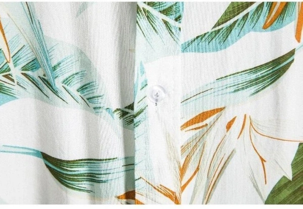 Men Printed Casual White Shirt - L, White, FREE Delivery