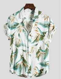 Men Printed Casual White Shirt - L, White, FREE Delivery