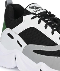 WAAN Walking Shoes For Men - 6, Black & Green, ₹40/-