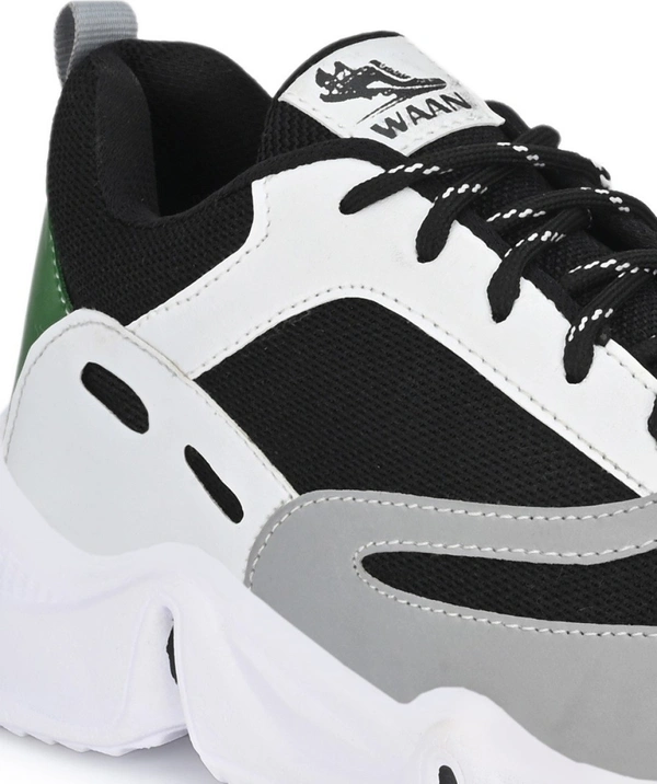 WAAN Walking Shoes For Men - 6, Black & Green, ₹40/-