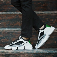 WAAN Walking Shoes For Men - 6, Black & Green, ₹40/-