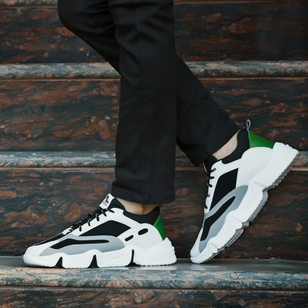 WAAN Walking Shoes For Men - 6, Black & Green, ₹40/-