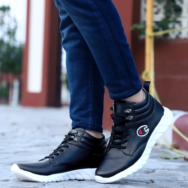 FKIZKO Stylish Sneakers || Running || Boots For Men - 9, Black, ₹44/-