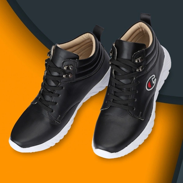 FKIZKO Stylish Sneakers || Running || Boots For Men - 9, Black, ₹44/-
