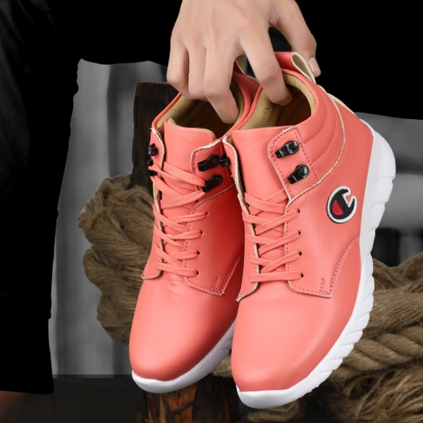 FKIZKO Stylish Sneakers || Running || Boots For Men - 9, Pink, FREE