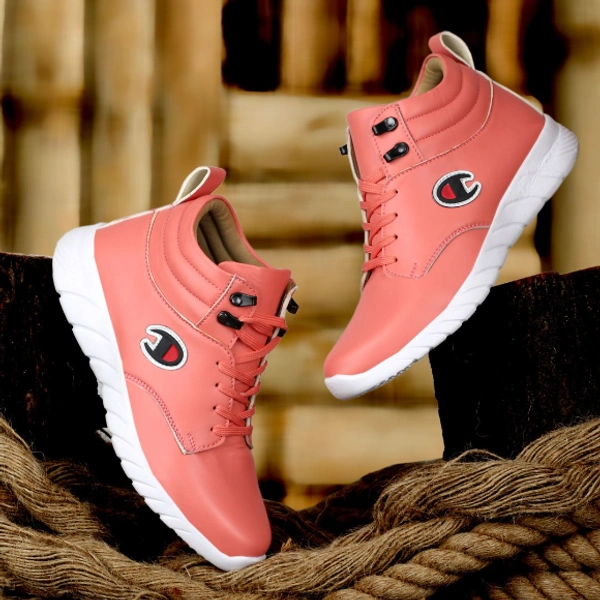 FKIZKO Stylish Sneakers || Running || Boots For Men - 9, Pink, FREE