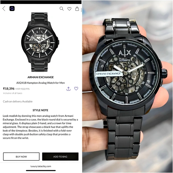 Armani Exchange Z-Black Open Heart Series