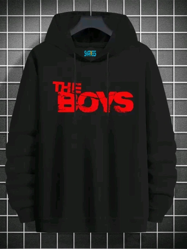 Full Sleeve Printed Men Sweatshirt - L, Black_5