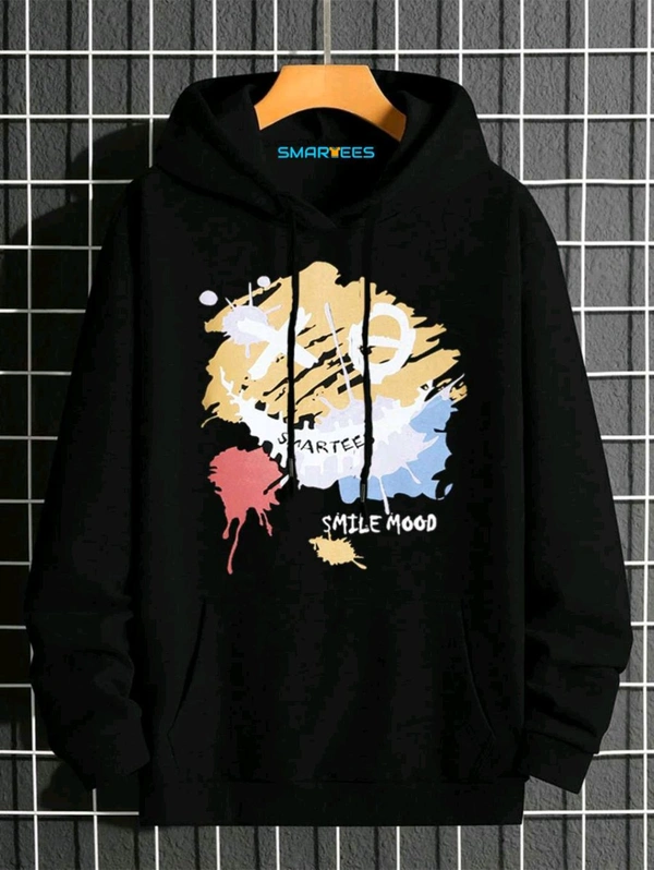 Full Sleeve Printed Men Sweatshirt - XL, Black_9