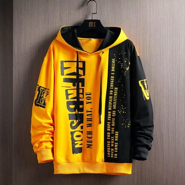 Trendy Men's Hoodies - Yellow, S
