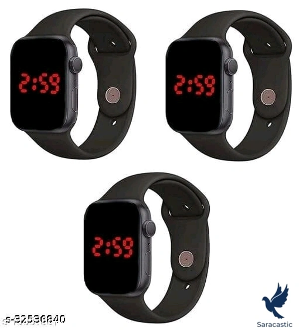 Attractive Men Watches (Trusted By Saracstic)  - Black, Free size