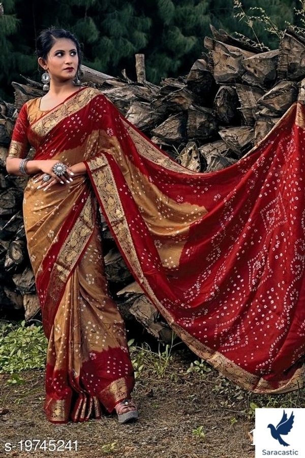 Beautiful Handmade Art Silk Saree - Free size