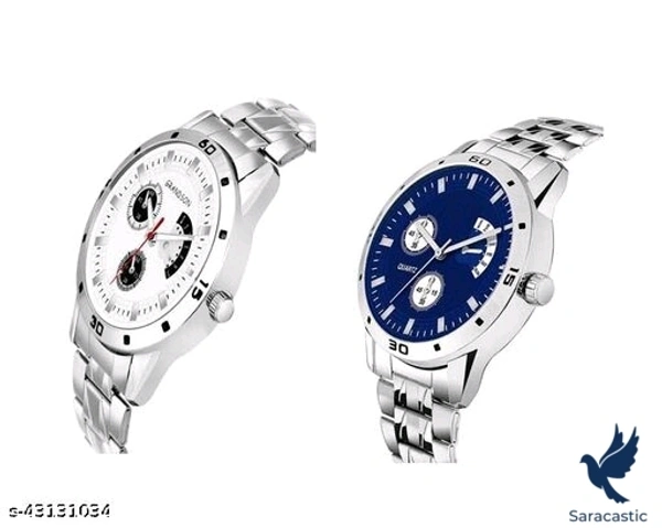 Gorgeous Men's Analogue Watches(Trusted By Customers) - White Black Multi Combo, Free size