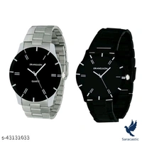 Gorgeous Fabulous Men's Watches (Trusted By Saracstic) - Black And Silver Black Combo, Free size