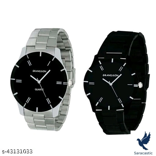 Gorgeous Fabulous Men's Watches (Trusted By Saracstic) - Black And Silver Black Combo, Free size