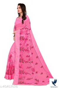 Laxmipati Net Saree - Pink , Free size