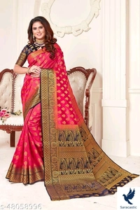 Senssational Kanjivaram Silk Saree - Yellow, Free size