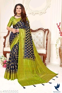 Senssational Kanjivaram Silk Saree - Yellow, Free size