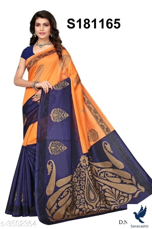 New Fashion Silk Saree (Limited Time Deal) - Blue