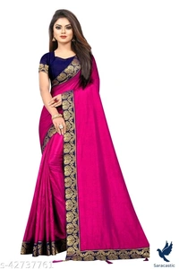 Ashia Esembled Sana Silk Saree - Pink, Free size