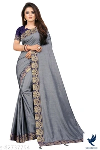 Ashia Esembled Sana Silk Saree - Grey