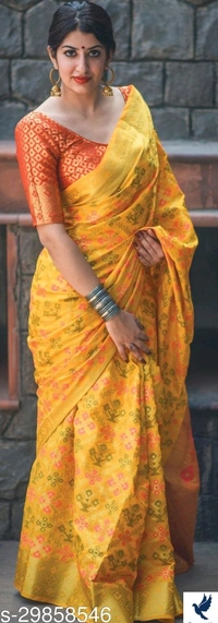 Attractive Banarashi Silk Saree  - Free size